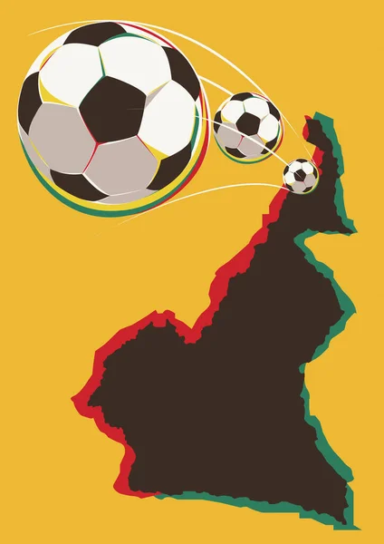 Geography Cameroon Soccer Team Vector Illustration — 스톡 벡터