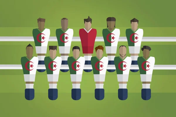 Figuras Matraquilhos Representam Equipe Futebol Argélia Ilustração Vetorial — Vetor de Stock