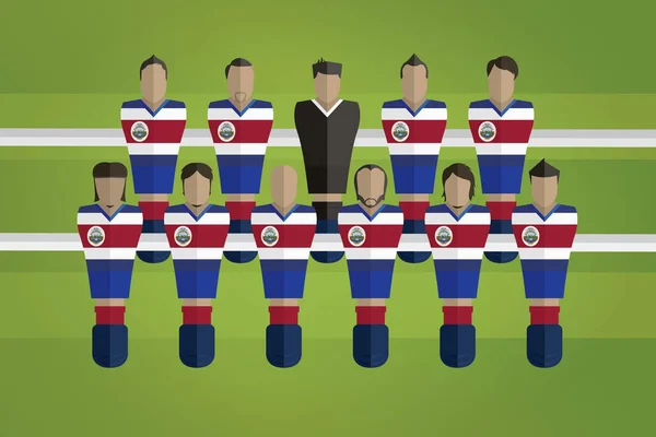 Figuras Matraquilhos Representam Equipe Futebol Costa Rica Ilustração Vetorial — Vetor de Stock