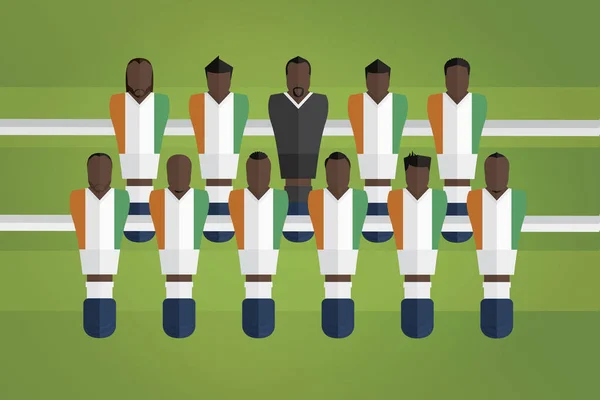 Foosball Figurines Represent Ivory Coast Football Team Vector Illustration — Stock Vector