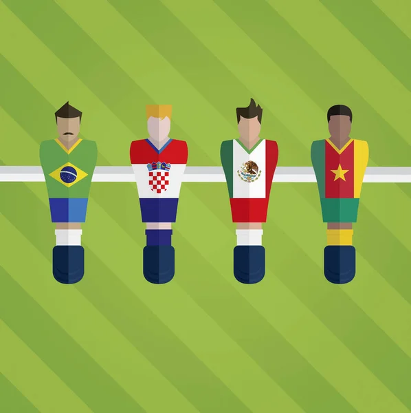 Fotbalové Figurky Reprezentují Fotbalový Tým Vektorová Ilustrace — Stockový vektor