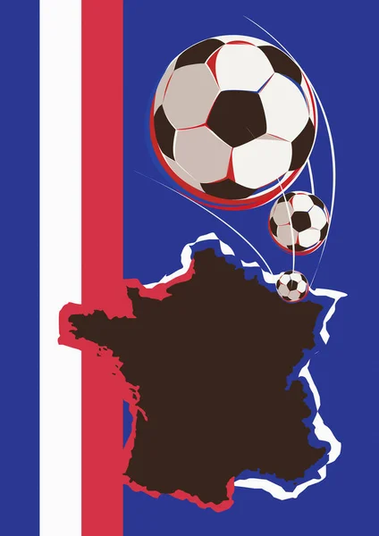 フランスサッカーチームの地理 ベクトル図 — ストックベクタ