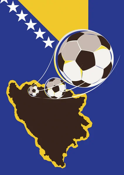 Geografie Van Bosnië Herzegovina Voetbal Team Vector Illustratie — Stockvector