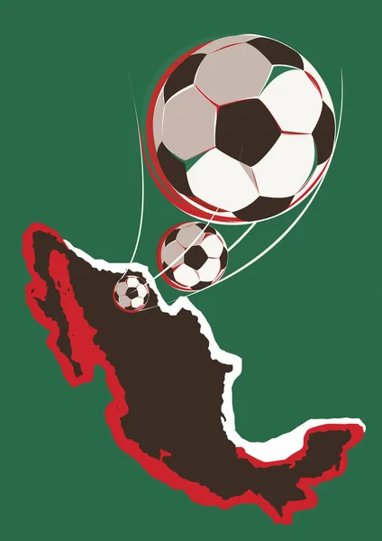 Geografía Del Equipo Fútbol México Ilustración Vectorial — Archivo Imágenes Vectoriales