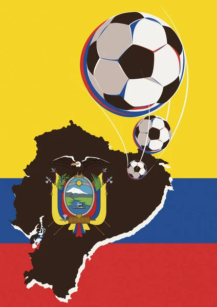 エクアドルのサッカーチームの地理 ベクトル図 — ストックベクタ