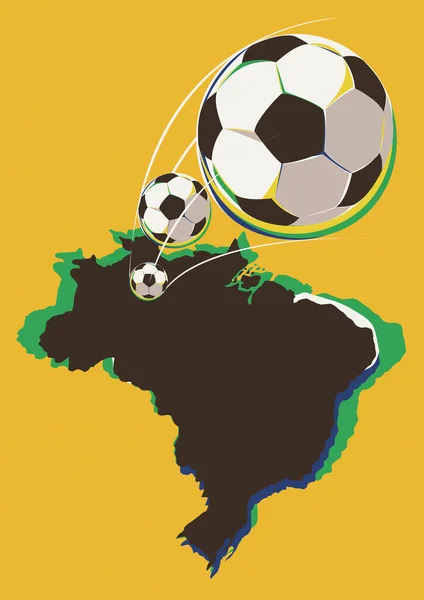 Geografía Del Equipo Fútbol Brasil Ilustración Vectorial — Archivo Imágenes Vectoriales