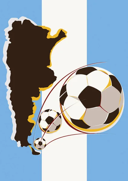 Geografía Del Equipo Fútbol Argentino Ilustración Vectorial — Vector de stock