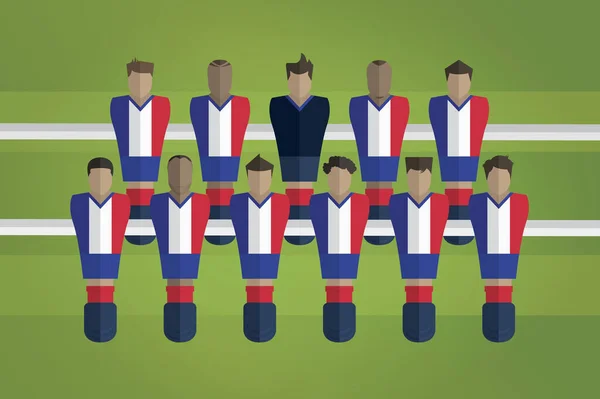 Figure Biliardino Rappresentano Squadra Calcio Della Francia Illustrazione Vettoriale — Vettoriale Stock