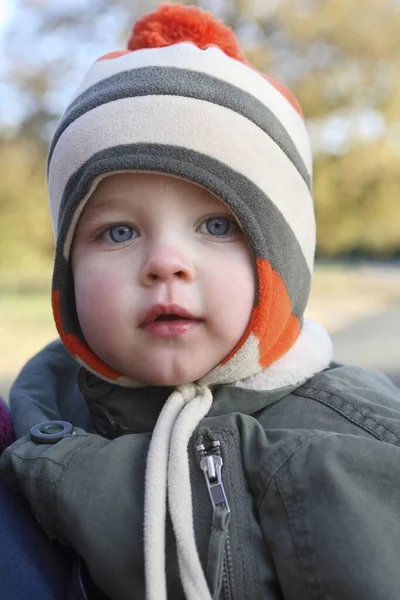 Preschooler Winter Clothes Park Stock Picture