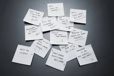 Yapışkan notlar yakın çekim görünümü