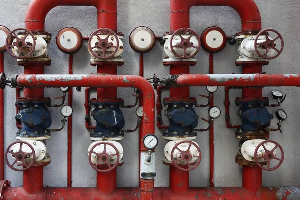 Pipes and valves close-up view