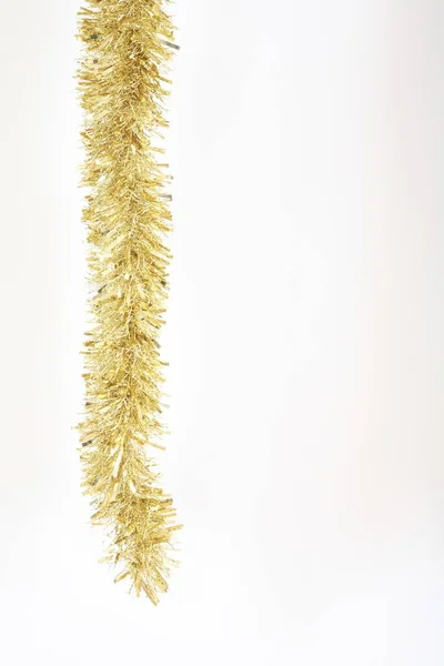 Goud Tinsel Kerstversiering — Stockfoto