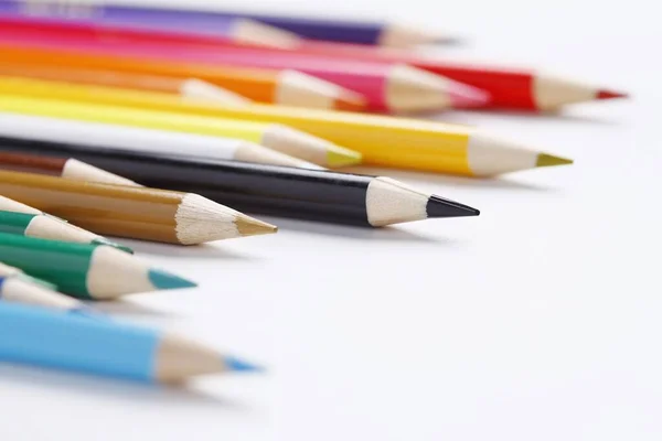 Crayons Couleur Disposés Rangée — Photo