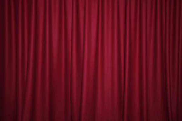 Red stage curtain close-up view