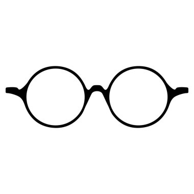 Beyaz arkaplanda izole edilmiş gözlük simgesi, vektör illüstrasyonu