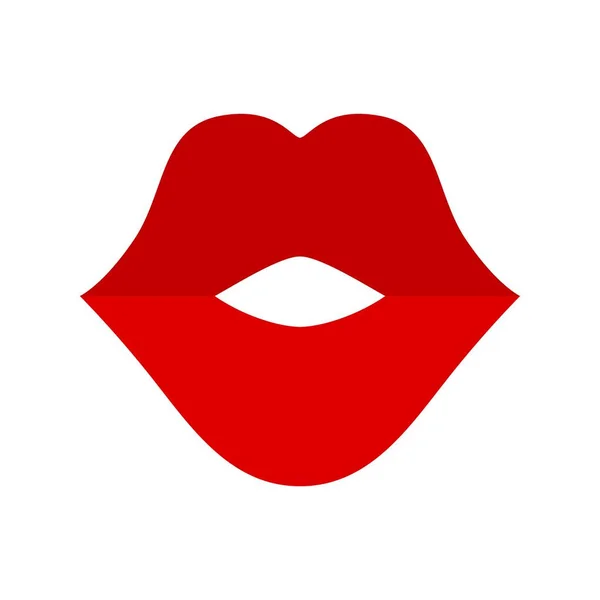 Icono de labios rojos aislado sobre fondo blanco. Beso vector ilustración — Archivo Imágenes Vectoriales