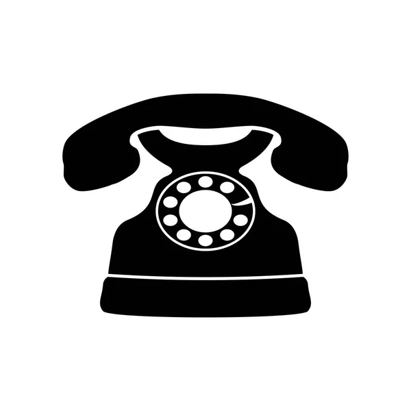 Ícone de telefone retro isolado no fundo branco, telefone rotativo vintage. Ilustração vetorial — Vetor de Stock