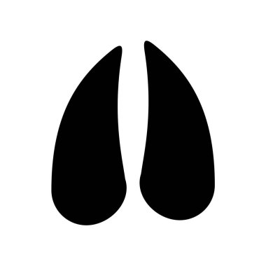  Beyaz arka planda izole edilmiş keçi toynağı veya geyik toynağı patisi izleri. Hayvan ayak izi Vektörü illüstrasyonu