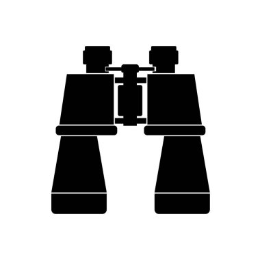 Beyaz arkaplanda siyah dürbün simgesi izole edildi. Alan Gözlüğü Vektör illüstrasyonu
