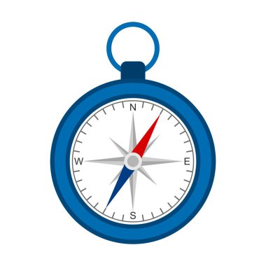 Beyaz arkaplanda pusula simgesi. Vektör illüstrasyonu