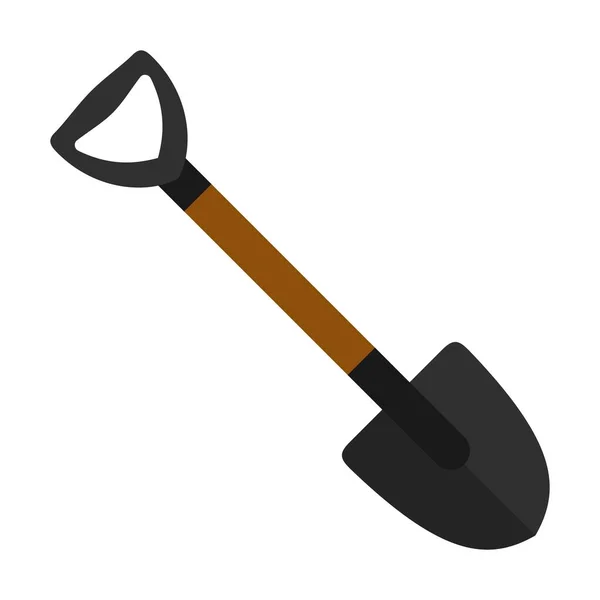 Icono de pala aislado sobre fondo blanco. Herramienta de trabajo para actividades al aire libre, excavación, jardinería. Equipo de construcción. Ilustración vectorial — Vector de stock