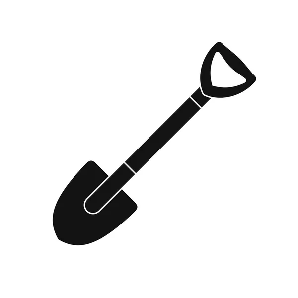 Schep pictogram geïsoleerd op witte achtergrond. Werktuig voor buitenactiviteiten, graven, tuinieren. Bouwmachines. Vectorillustratie — Stockvector