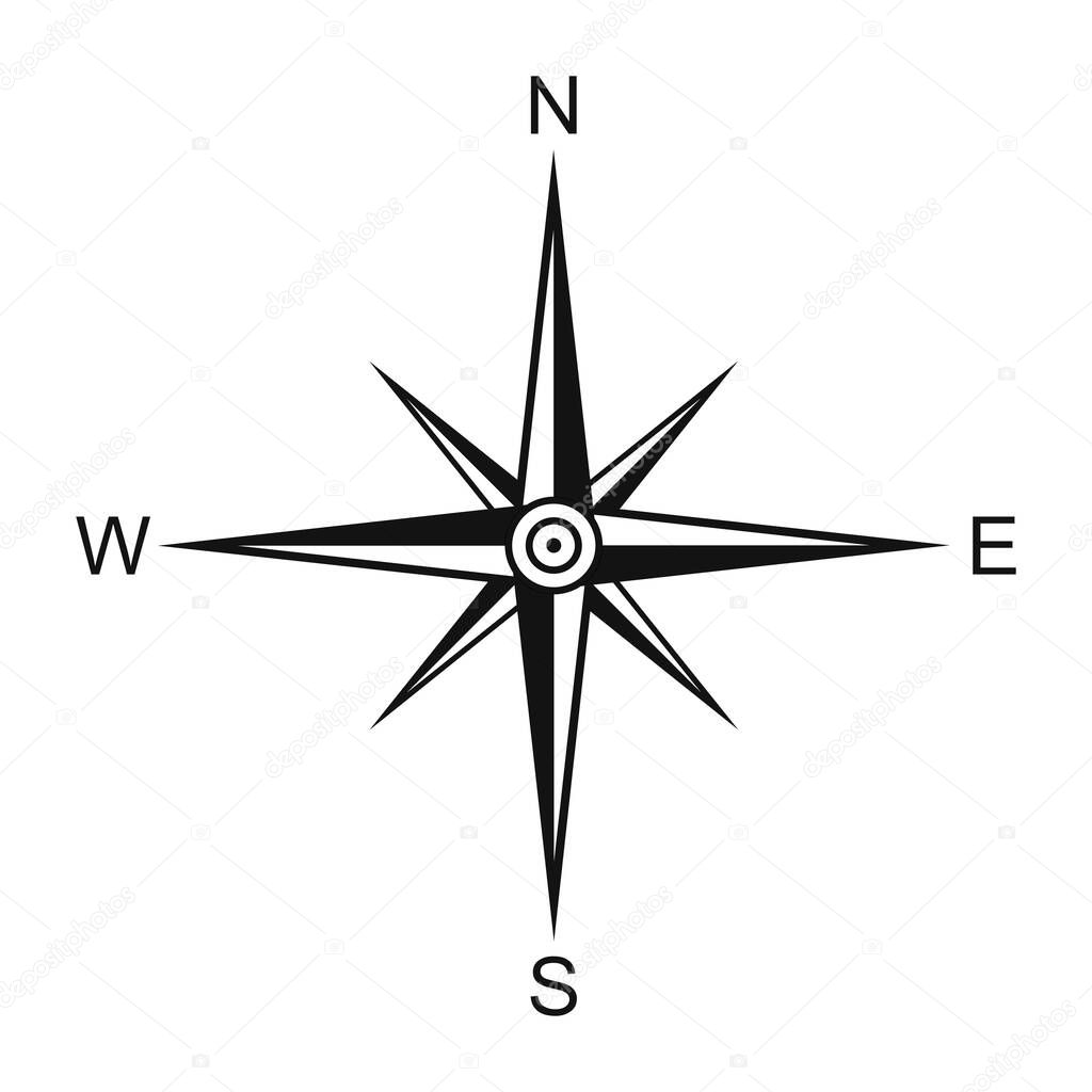 Wind rose isolated on white background. Compass vector illustration.