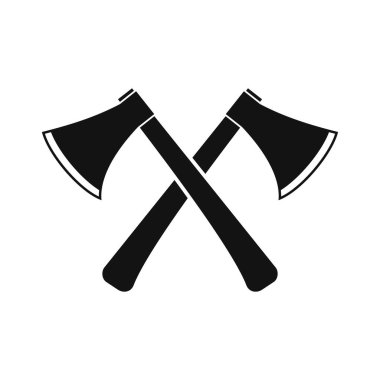 Çapraz siyah eksen simgesi beyaz arkaplanda izole edildi. Vektör illüstrasyonu