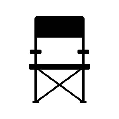 Katlanan balıkçı sandalyesi simgesi beyaz arkaplanda izole edilmiş. Vektör illüstrasyonu