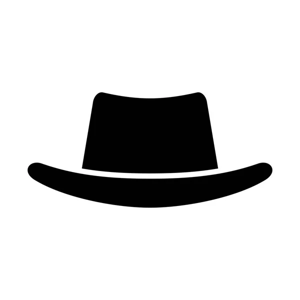 Černá kovbojský klobouk ikona izolované na bílém pozadí. Vektorová ilustrace — Stockový vektor