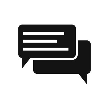 Beyaz arkaplanda sohbet simgesi izole edildi. Vektör illüstrasyonu