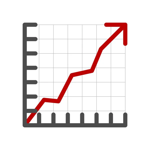 Ikona wzrostu gospodarczego wyizolowana na białym tle, infografika, spadająca gospodarka, biznes, finanse. Ilustracja wektora wykresu ikony — Wektor stockowy