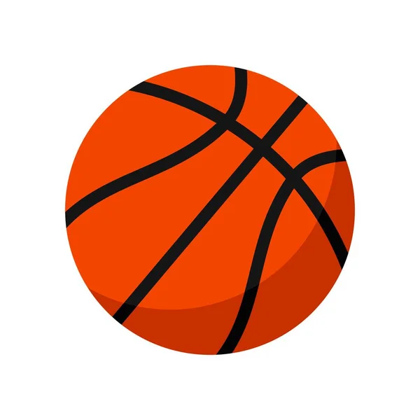 Beyaz arka planda izole edilmiş düz stil basketbol ikonu. Top Vektörü illüstrasyonu