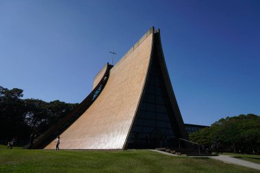 Taichung, Tayvan - 4 Kasım 2018: Tunghai Üniversitesi 'nin tarihi kilisesi.