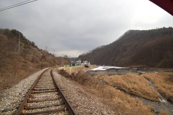 Gangchon Rail Park Chuncheon Korea Południowa Lutego 2019 Wózek Kolejowy — Zdjęcie stockowe