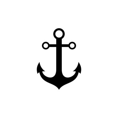 Çapa simgesi vektörü. Çapa sembolü logosu. Çapa deniz simgesi