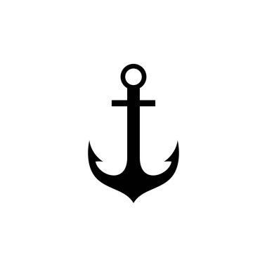Çapa simgesi vektörü. Çapa sembolü logosu. Çapa deniz simgesi