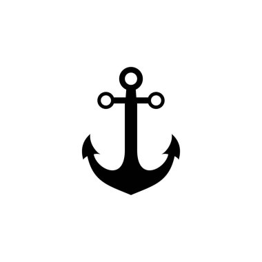 Çapa simgesi vektörü. Çapa sembolü logosu. Çapa deniz simgesi