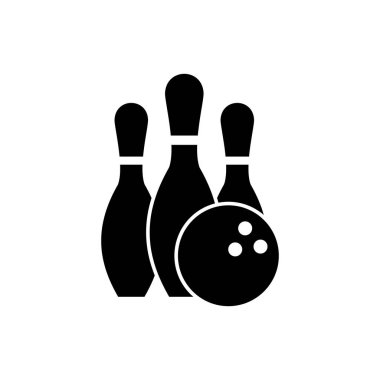 Bowling oyunu Pin Icon vektörü. Bowling ikonu. pin topu