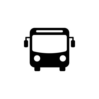 Otobüs Simgesi Vektörü. Siyah otobüs vektörü ico