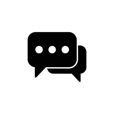 Sohbet ikonu vektörü. Sohbet Simgesi beyaz arka planda izole edilmiş modaya uygun düz stil. Web dekoru için konuşma balonu sembolü