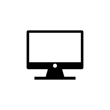 Bilgisayar simgesi. PC Simge vektörü. Bilgisayar monitörü simgesi. Düz PC sembolü