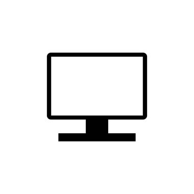 Bilgisayar simgesi. PC Simge vektörü. Bilgisayar monitörü simgesi. Düz PC sembolü