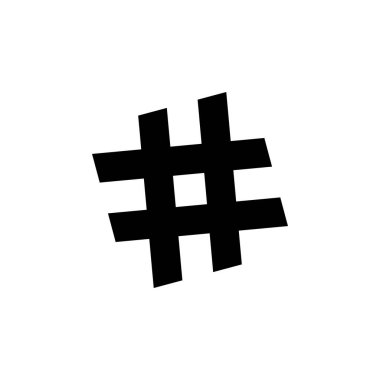 Etiket simgesi vektörü beyaz arkaplanda izole edildi. siyah hashtag ico