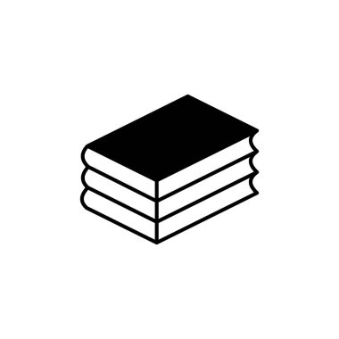 Kütüphane simgesi beyaz arkaplanda izole edildi. Kitap simgesi vektosu