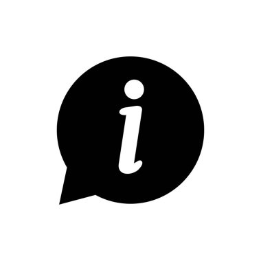 Bilgi işareti var. Bilgi simgesi beyaz arkaplanda izole edildi