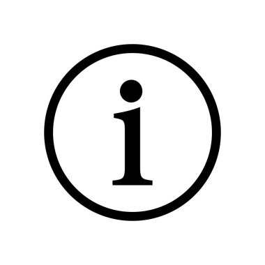 Bilgi simgesi beyaz arkaplanda izole edildi. Bilgi sigi