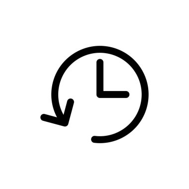 Tarih simgesi beyaz arkaplanda izole edildi. Geçmiş vektörü ico