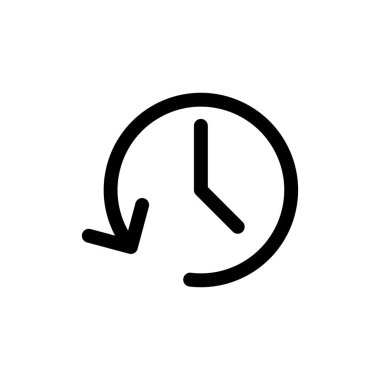 Tarih simgesi beyaz arkaplanda izole edildi. Geçmiş vektörü ico