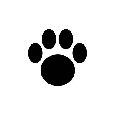 Pençe simgesi beyaz arkaplanda izole edildi. Paw Print ico
